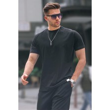 Madmext Siyah Regular Fit Basic Erkek Tişört 6131
