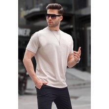 Madmext Taş Rengi Regular Fit Basic Erkek Tişört 6131