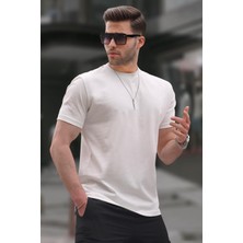 Madmext Ekru Regular Fit Basic Erkek Tişört 6131
