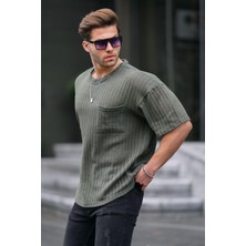 Madmext Yeşil Oversize Erkek Tişört 6180