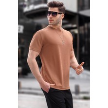 Madmext Kahverengi Regular Fit Basic Erkek Tişört 6069