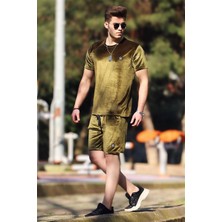 Madmext Haki Erkek Şort Takımı 4549