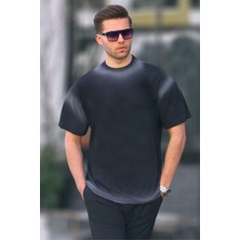 Madmext Siyah Oversize  Basic Tişört 6123