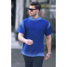 Madmext Lacivert  Oversize  Basic Tişört 6123