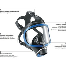 Badem10 Solunum Koruma Buhar Asit Gaz Kükürt Amonyak Solvent Drager Gaz Maskesi X-Plore 6300
