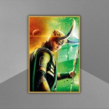 Gaagart Metal Çerçeveli Temperli Cam Tablo Film Karakteri Loki