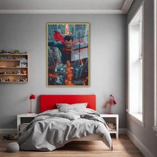 Gaagart Metal Çerçeveli Temperli Cam Tablo Film Karakteri Uçan Superman