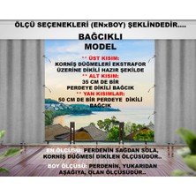 Altın Pamuk Her Ölçüde Enxboy Seçenekli Bağcıklı Balkon Perdesi-Balkon Brandası Gri Lüks