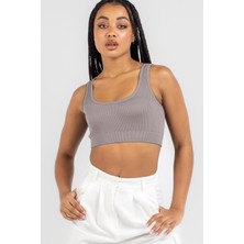 Madmext Füme Askılı Basic Crop Top Bluz MG1757
