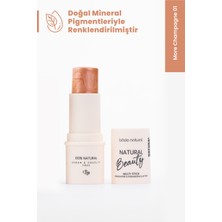 Bade Natural Highlighter & Far & Dudak Renklendirici Çok Amaçlı Stick More Champagne 01 %100 Doğal