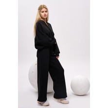 Olafre  Eşofman Takımı, Fermuarlı Sweatshirt, Bol Paça Eşofman Altı, 2'li Takım,