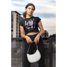 Fuddy Moda Taylor Swift Silüet Baskılı Crop Top, Taylor Swift Baskılı Crop Tişört