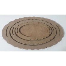 Muar Ahşap Boyanabilir Mdf Oval Tepsi - 3'lü Set