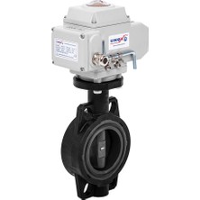 Unox Ø90 220V Ac Elektrik Aktüatörlü U-Pvc Kelebek Vana Asit Için