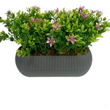 Cennet Home Yatay Uzun Mercan Antrasit Saksıda Çiçekli Fesleğen Masaüstü Mutfak Için Yapay Çiçek