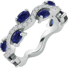 Sirius Pırlanta Pırlanta ve Safir Taşlı Yarım Tur Yüzük 0407R0193