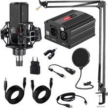 Midex MX-2020 Set Phantom Power Condenser Stüdyo Mikrofon Kayıt Paketi