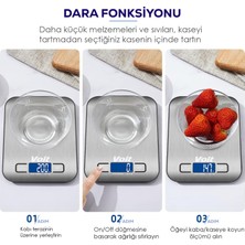 Voit SC20 Hassas Mutfak Terazisi-Lcd Ekranlı Dijital Tartı-Paslanmaz Çelik Mutfak Ölçüm Tartısı 10kg & 1g