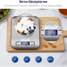 Voit SC20 Hassas Mutfak Terazisi-Lcd Ekranlı Dijital Tartı-Paslanmaz Çelik Mutfak Ölçüm Tartısı 10kg & 1g