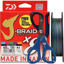 Daiwa Jb Grand 8b 300M Multi Color Ip Misina (Makas Hediyeli) - #0,24