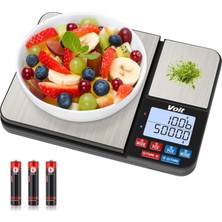 Voit SC21 Hassas Mutfak Terazisi-Lcd Ekranlı Dijital Tartı-Paslanmaz Çelik Mutfak Ölçüm Tartısı 10KG/0,5KG & 1G/0,01G