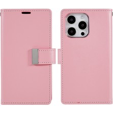 Forestl Digital iPhone15 Pro Telefon Cüzdanı Pu Deri Kapağı Metal Manyetik Toka-Pembe (Yurt Dışından)