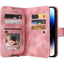 Forestl Digital Iphone 15 Pro Max Case Zipper Cep Pu Deri Cüzdan Telefon Kapağı Straps-Pink ile (Yurt Dışından)