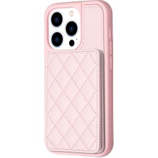 Forestl Digital Iphone 15 Pro Max Maksimum Damla Geçirmez Kart Tutucu Kickstand Pu Deri Kaplamalı Tpu Kapak Pembe (Yurt Dışından)