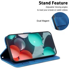 Forestl Digital Iphone 15 Pro Max Için Maksimum 7 Şekilli Desen Pu Deri Telefon Kılıfı Stand Kapağı Cüzdan Flip Telefon Kapak-Dark Mavi (Yurt Dışından)