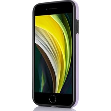 Iphone 7/8/se (2020)/SE (2022) Cep Telefon Kılıfı Pu Deri+Tpu Logo Window Light Mor ile Arka Kapak (Yurt Dışından)