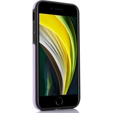 Iphone 7/8/se (2020)/SE (2022) Cep Telefon Kılıfı Pu Deri+Tpu Logo Window Light Mor ile Arka Kapak (Yurt Dışından)