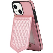 Forestl Digital Iphone 15 Rfıd Engelleme Kart Tutucu Telefon Kılıfı Ayna Kickstand Pu Deri Kaplamalı Tpu Kapak Omuz Kayışı Rose Altın (Yurt Dışından)