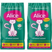 Alice Snob Seçici Zor Beğenenler Için Kedi Maması 1 kg x 2 Adet