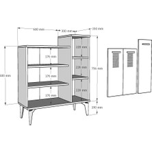 Zerka Concept Ceneviz 3 Kapaklı 6 Raflı Ayakkabılık Çok Amaçlı Dolap Beyaz