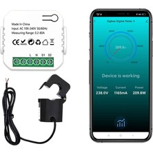 Blueleskyy Tuya Smart Life Zigbee Metre 80A Akım Kelepçeli Kwh Monitör 240V (Yurt Dışından)