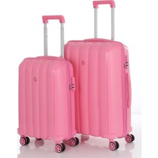 Mçs Kırılmaz Polipropilen 2'li Valiz Seti Orta & Kabin Pembe V305