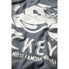 To The Moon & Sun Mickey Mouse Antrasit Oversize T-Shirt