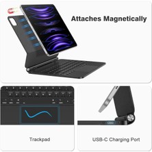 Fogy Ipad Air 4/5 Nesil M1 Çipli 10,9'' Uyumlu Magic Keyboard Touchpad Işıklı Klavyeli Kılıf