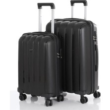 Mçs Kırılmaz Polipropilen 2'li Valiz Seti Orta & Kabin Siyah V305