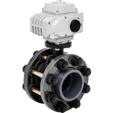 Unox Ø160 220V Ac Elektrik Aktüatörlü U-Pvc Takım Kelebek Vana Su Için