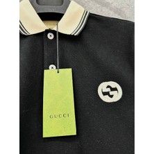 Gucci Göğüste Kilitli G Logolu Pamuklu Polo Yaka T-Shirt