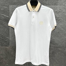Gucci Göğüste Kilitli G Logolu Pamuklu Polo Yaka T-Shirt