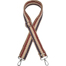 Angel Çanta Aksesuar 120X4 cm Jüt Kolon Çanta Sapı Zincir Desen Lacivert Bordo Krem Renk Gümüş Metalli