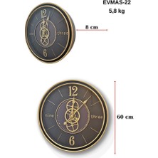 Evim Tatlı Evim Modena Çarklı Metal Duvar Saati 60CM