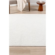 Eliz Home Beyaz Krem Yumuşak Dokulu Halı Kilim Salon Mutfak Koridor Yolluk Dokuma Makine Halısı 007