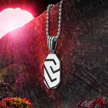 Takılingo 925 Ayar Gümüş Klasik Çizgili Model Erkek Kolye