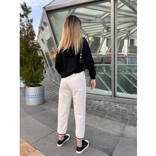 Qaju Cepleri Ve Paçaları Triko Detaylı Pantolon
