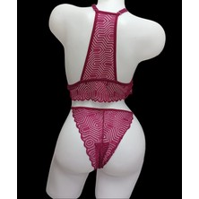 Bralet Destekli Ipli Balensiz Desenli Takım