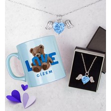 Ejoya Melek Kanatlı Kalp Kolye & Kişiye Özel Kupa Bardak Seti 112868