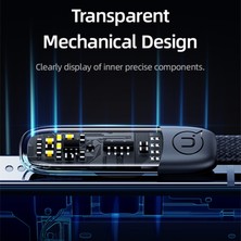 Sipariş Vakti Usams SJ583 20W Lightning To Type-C Dirsek Hızlı Şarj ve Veri Kablosu 1.2m Şeffaf Siyah